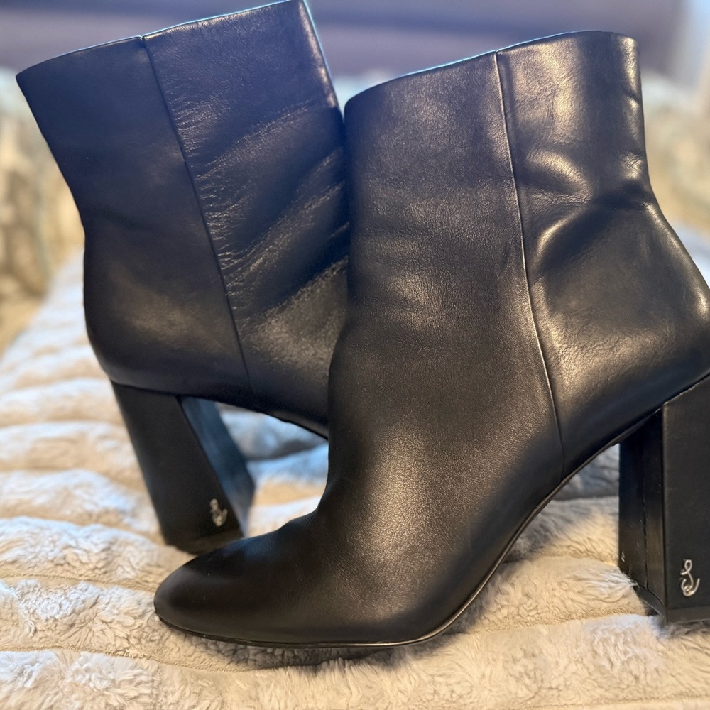 Sam Edelman Black Leather Heeled Boots